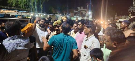 A young man died in a collision between two bikes, villagers blocked the road.