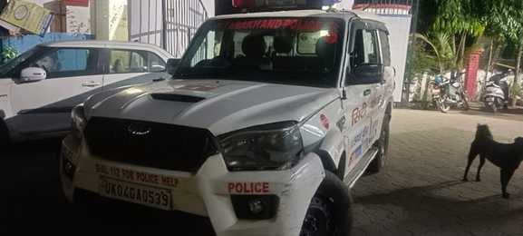 Luxury vehicle collides with police patrol car
