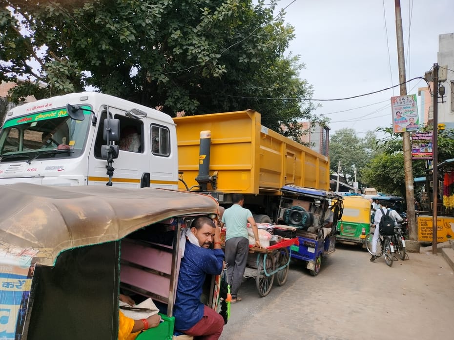 Encroachment has choked the roads, causing traffic jams everywhere.