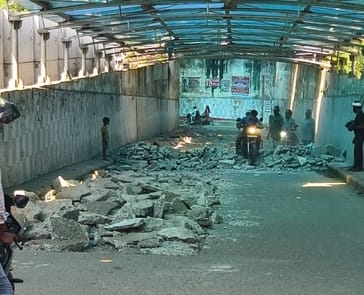Railway underpass taken care of, repair work started, will remain closed till October 10