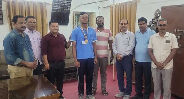 Vishwas Kumar, selected in the state team, was honored