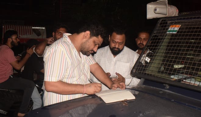 Two shots were fired at a teacher at an institute on Sharda Road.