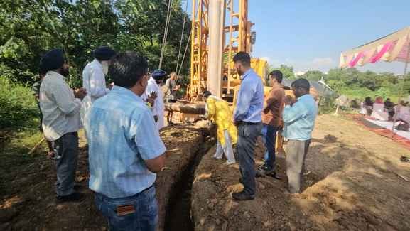 Work started on installing tube wells in Gaguwal village.