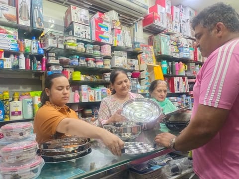 The utensils business has flourished due to the reduction in GST, with the market open on Sundays as well.