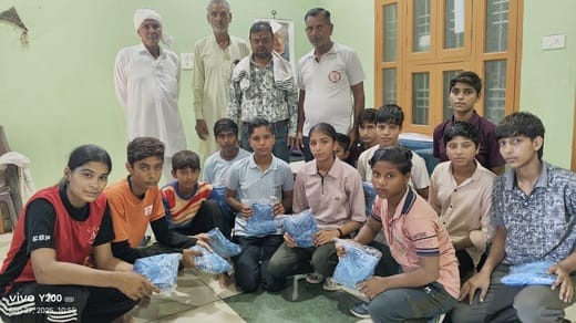 Sports kits were distributed to the players