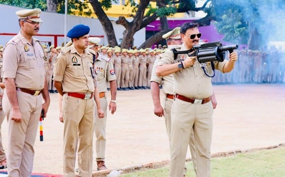 Mock drill: Rioters shouted slogans and pelted stones... Police chased them away with batons.