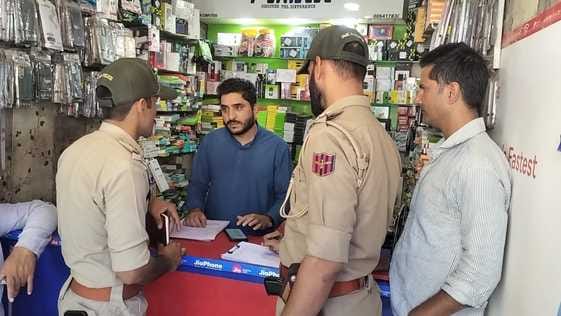 Baramulla, Sopore Police, Checking, Mobile Sim Shops
