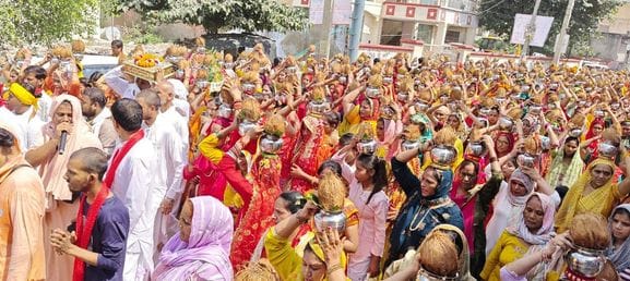 1100 women took out Kalash Yatra on Bhagwat Katha