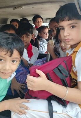 Video of 18 children being forced into a school van goes viral