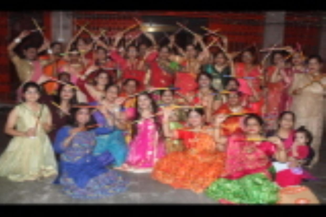 Women and girls performed Garba
