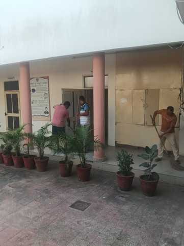 Police personnel launched a cleanliness drive