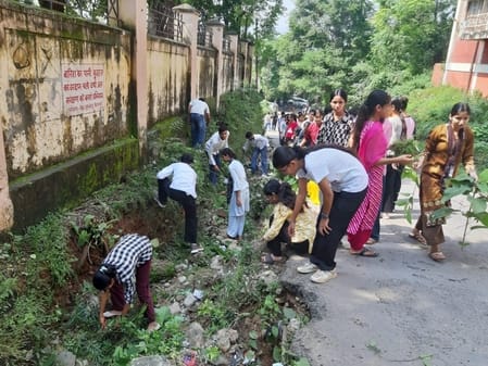 The BBA department launched a cleanliness drive in the college.