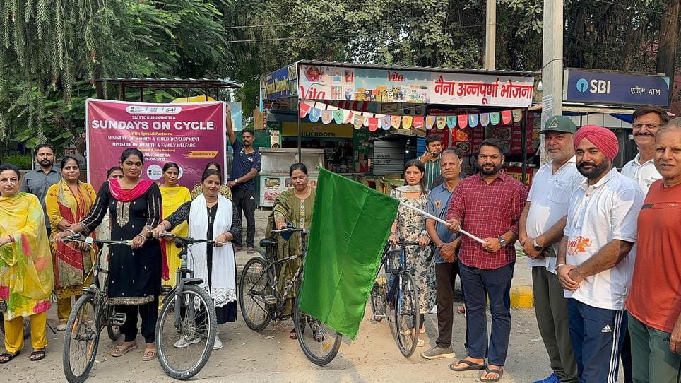 Message of staying healthy given through cycle rally