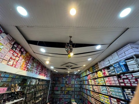 The ceiling collapsed due to the loud sound of the DJ, causing a ruckus