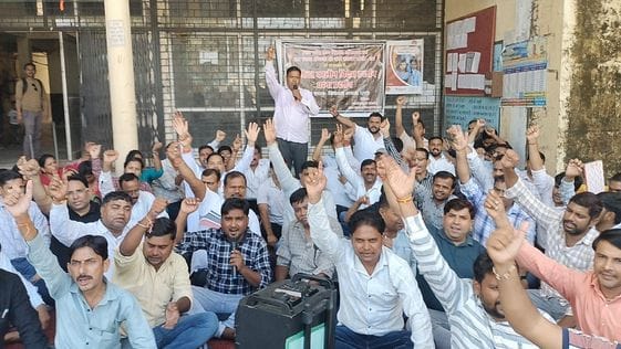 The Village Development Officer remained furious till late night to get his demands met.