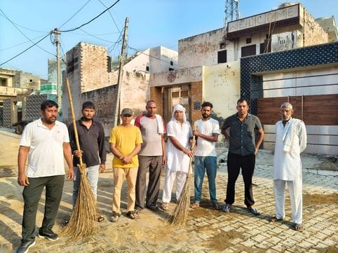 Villagers in Surbara were made to take a pledge for cleanliness