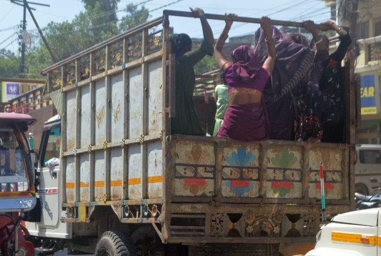 Goods vehicles are carrying passengers, responsible people are unable to control them.