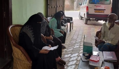 People took medicine at the medical camp
