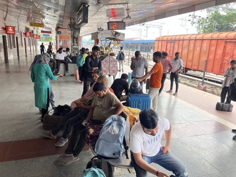 Trains passed through Mau, the route was diverted for eight days.
