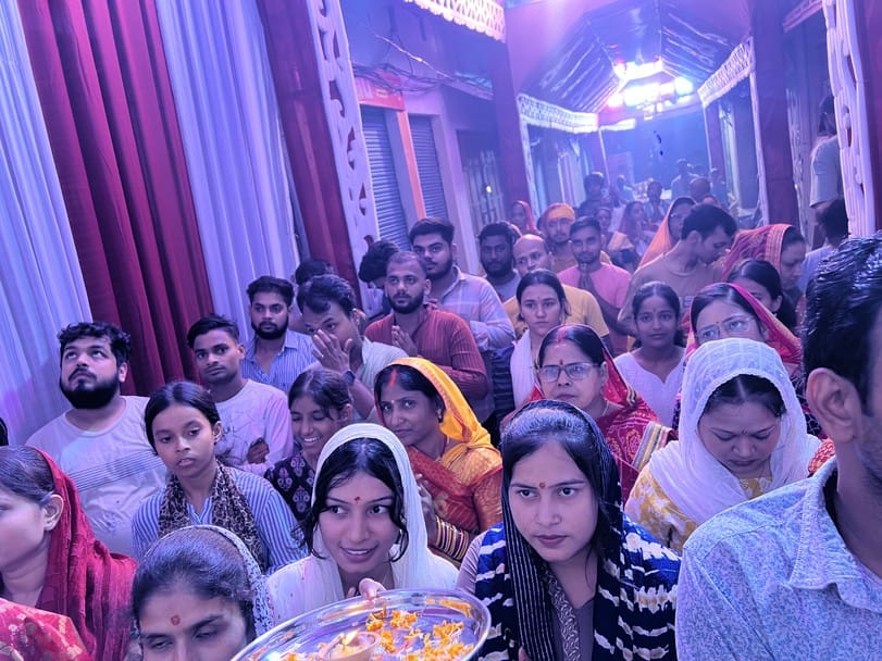 Mother Ambe was seated in the pandals, the area echoed with cheers