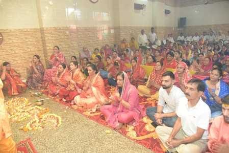 Worship of Mahagauri form of Goddess Durga on the eighth day of Navratri