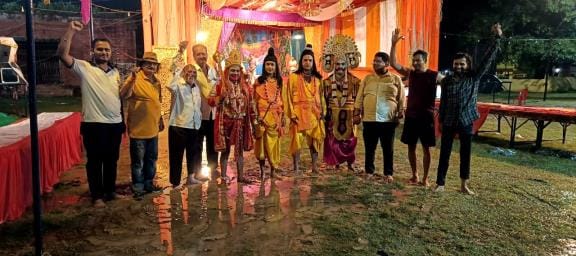 Rainwater accumulated on the Leela ground; Prabhu Ram expressed his protest