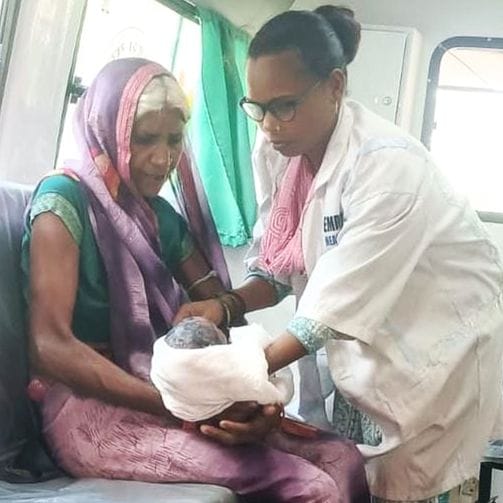 A cry echoed in the ambulance, both are healthy