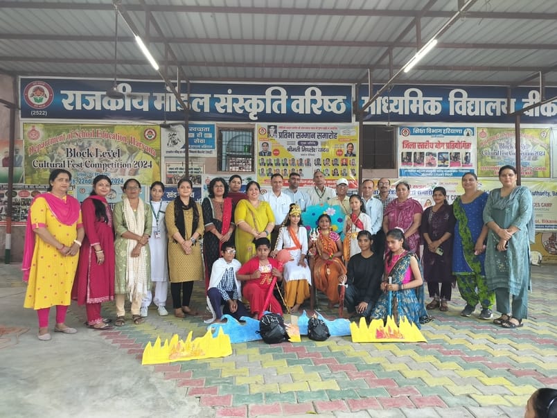 A colourful Ramlila performance at the Government Model Sanskriti Senior Secondary School