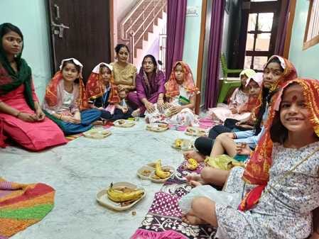 On Ashtami, worship the girl child and praise the Goddess.