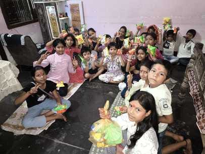 After worship on Durga Navami, offerings were made to girls.