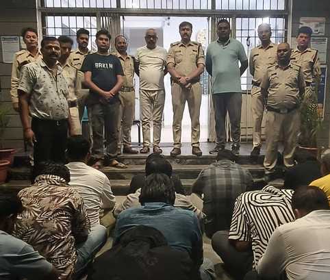 13 gamblers including the son of the municipal chairman were arrested for gambling