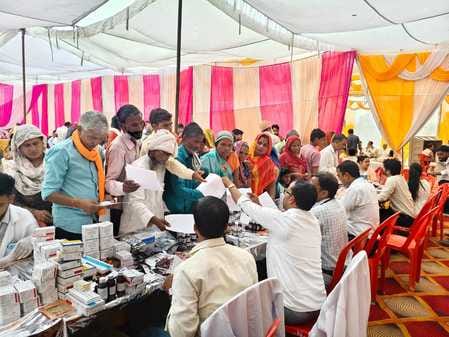 Health camp organised on the death anniversary of former cabinet minister Patel Ram