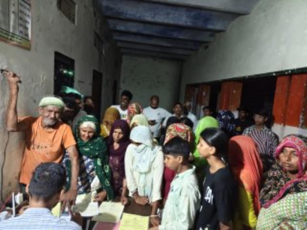 Long queues remained at the ration depot till late night
