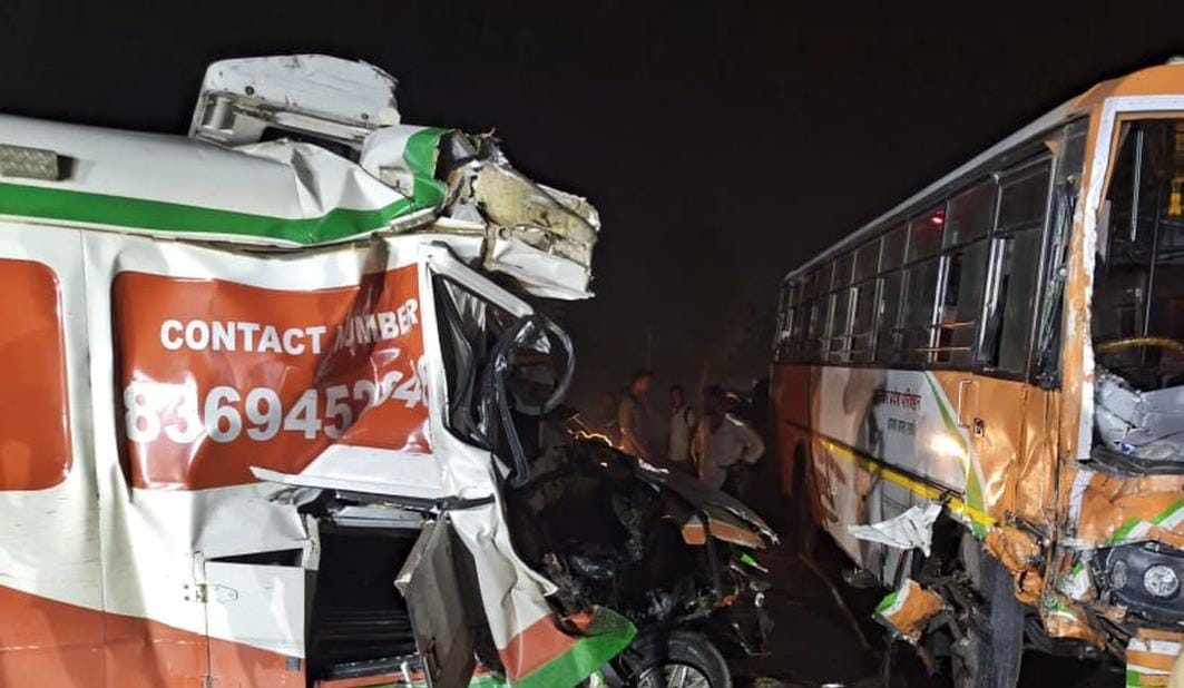 Bus and ambulance collide on highway, driver dies