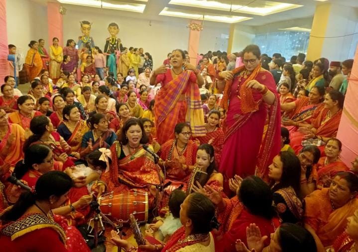 Durga and Devi Puja pandals filled with devotional hymns