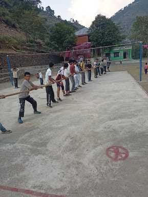 Bharmota C and B teams won volleyball, Javed XI won tug of war.