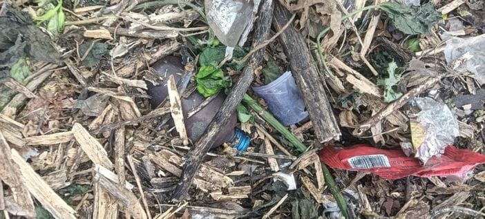 Biomedical waste in the fields of Bhagot village, risk of infection
