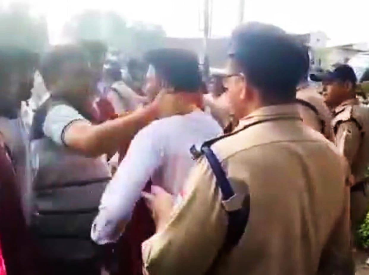 Police arrested the pregnant wife and father of the former student union secretary, and student leaders staged a midnight protest.