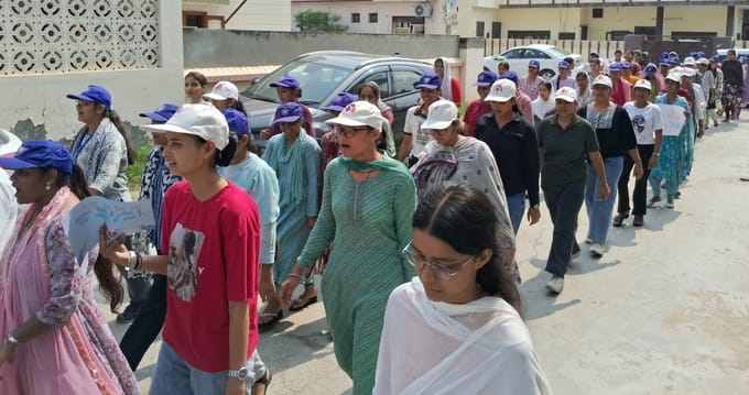 Awareness was created about blood donation through a rally.