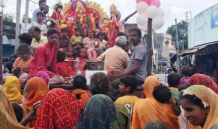 Sent off with the slogan Jai Mata Di