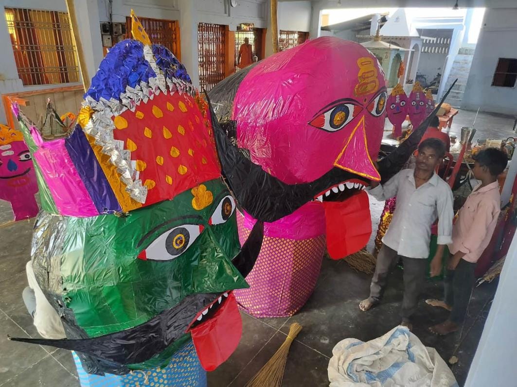 Ravana's effigy will be burnt today with loud laughter.