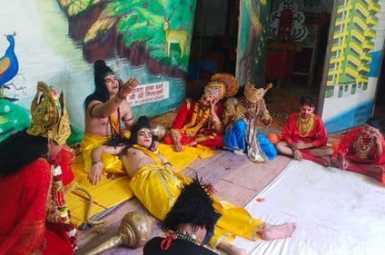 The drama of Laxman fainting and killing of Kumbhakaran was staged.