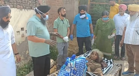 An elderly woman was confined to a room for two years, with ants and insects crawling on her body.