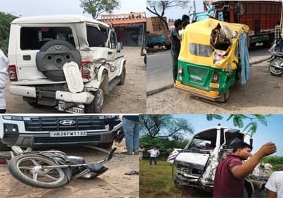 A speeding vehicle hit several vehicles, injuring several