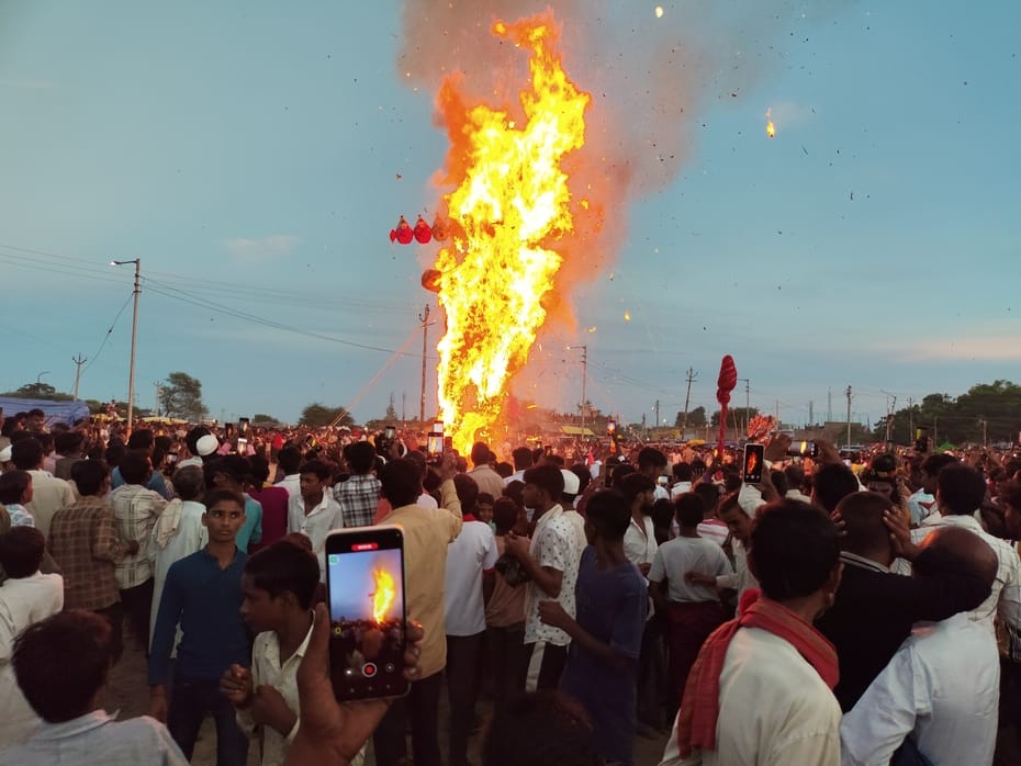 Ego burned in the form of Ravana...Rama was praised