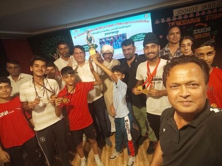 Jasdev became the overall champion in the Haryana State Skating Competition.