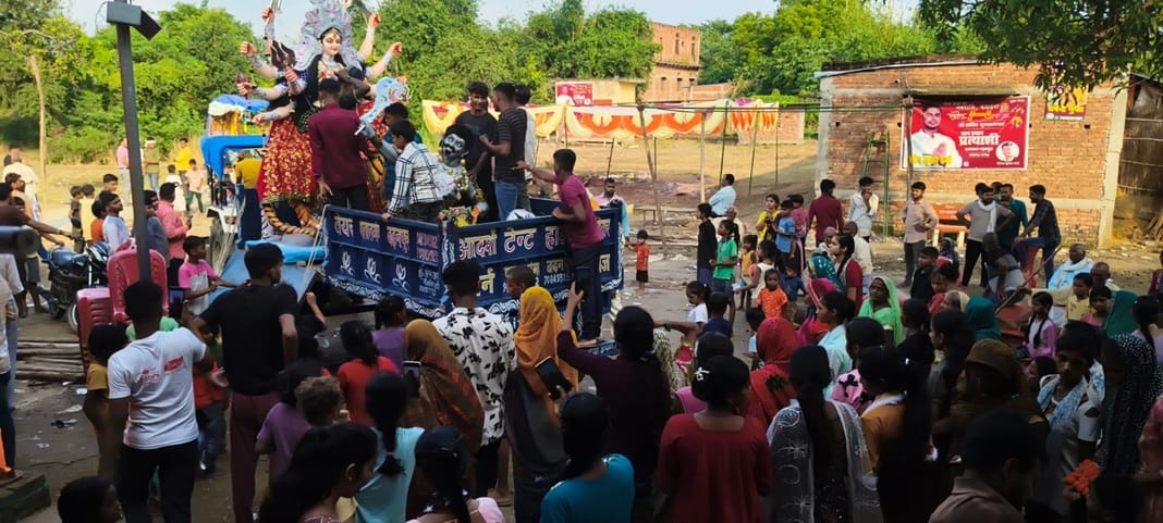 180 Durga idols immersed with drums and cymbals