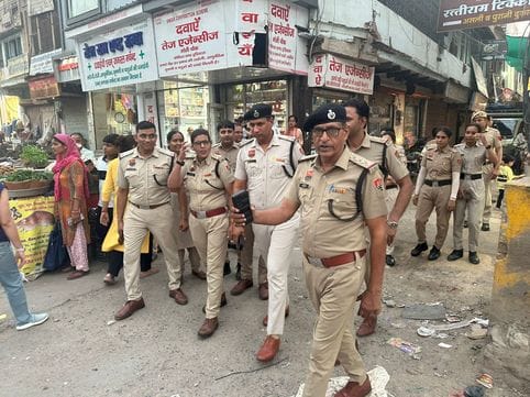 The police team patrolled and took stock of the security