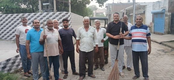 Gram Panchayat launched a cleanliness drive in Tajpur.