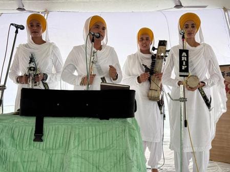 The Sangat bowed their heads at Lakhnaur Sahib, children were turbaned.